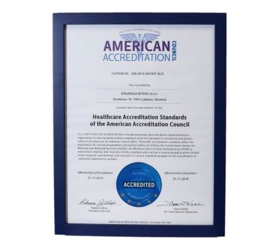 International Accreditation from Kirurgija Bitenc